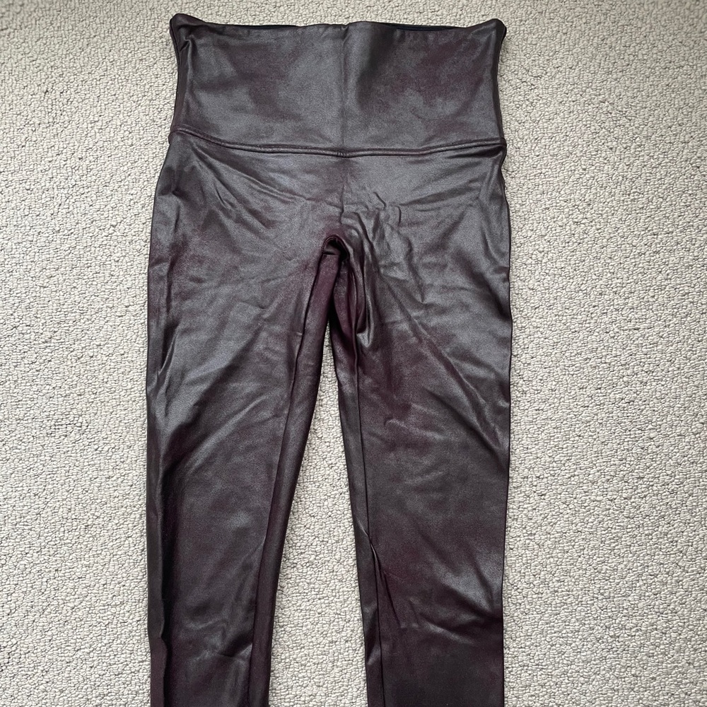 Spanx Faux Leather Leggings in Wine